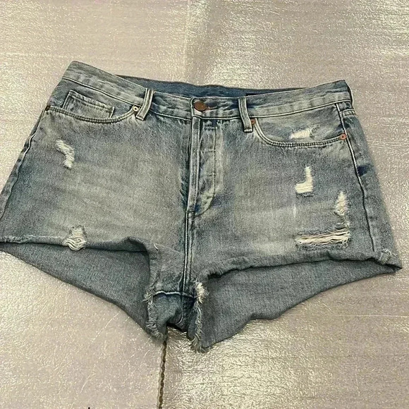 [Sz30]BlankNYC High Rise Distressed Button Fly  Denim Short - Picture 1 of 6